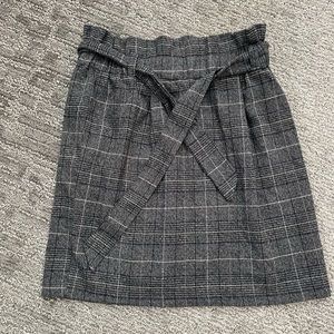 Grey Plaid Highwaisted Skirt